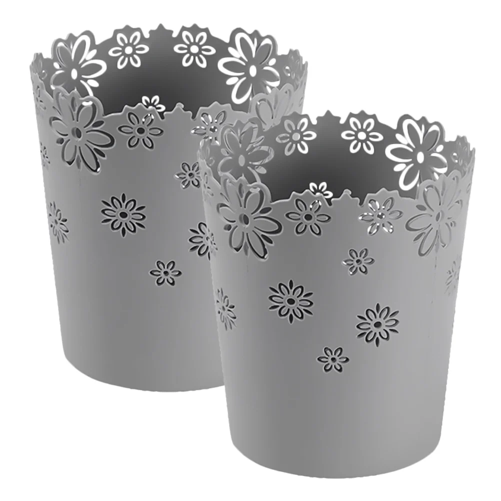

2Pcs Mini Desktop Garbage Bins Small Storage Trash Cans Multi-Purpose Countertop Waste Bin Household Small Debris Container
