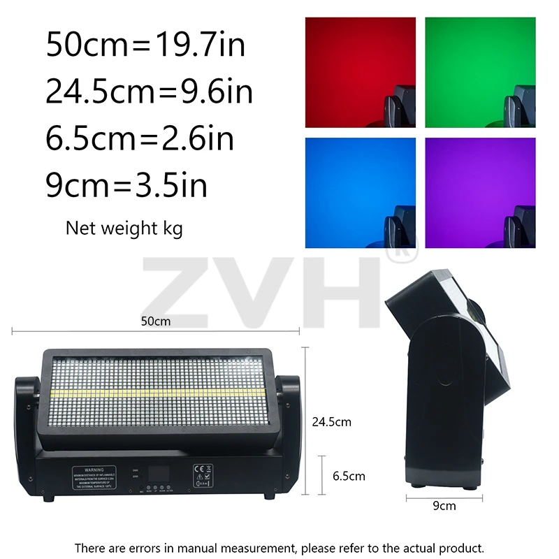 400W RGB 3IN1 LED Strobe Light DMX Controlled 8 Segment Moving Head Flash Disco DJ Home Party Stage Lighting Decorative Effect