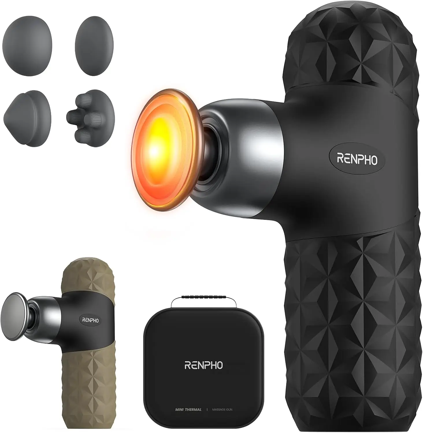 

Мини-термомассажер с подогревом, портативный перкуссионный массажер для глубоких тканей для снятия мышечного напряжения, дорожный размер с чехлом