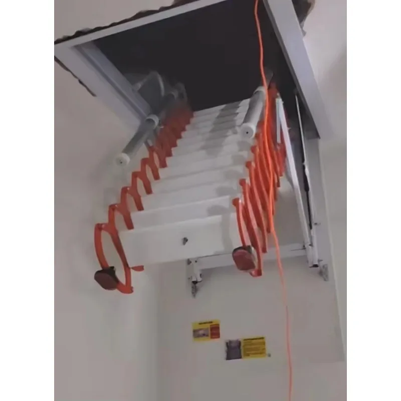 

Steel Scissor Loft Ladder Retractable Attic Extension Ceiling Stairs Space-Saving Telescopic Design for Retail & Hotels