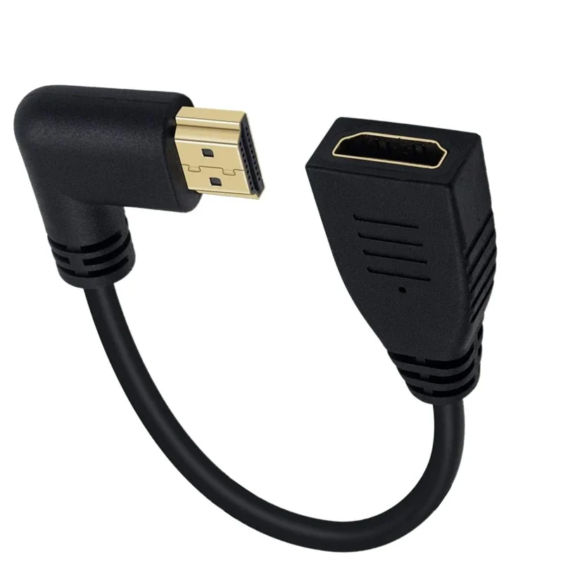 Przedłużacz 2.0 kompatybilny z HDMI 90 stopni prostopadły przewód łokciowy męski do żeński 2K * 4K @ 60HZ Ultra 3D 1080P Ethernet