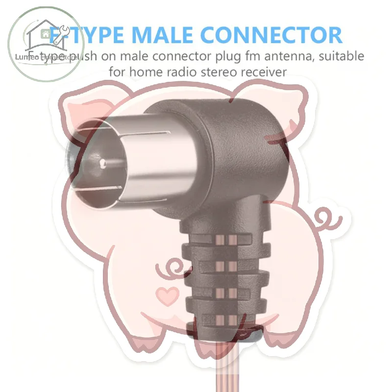 FM Antenna 75  F Type Male Plug for Home Radio Stereo Signal Receiver Aerial