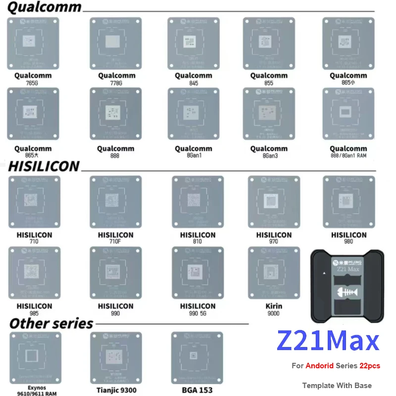 Mijing Z21 Max A8~A18 CPU Reballing Magnetic Platform For iPhone 6-16 Pro MAX Android Phone Repair Adsorption Kit With Stencil