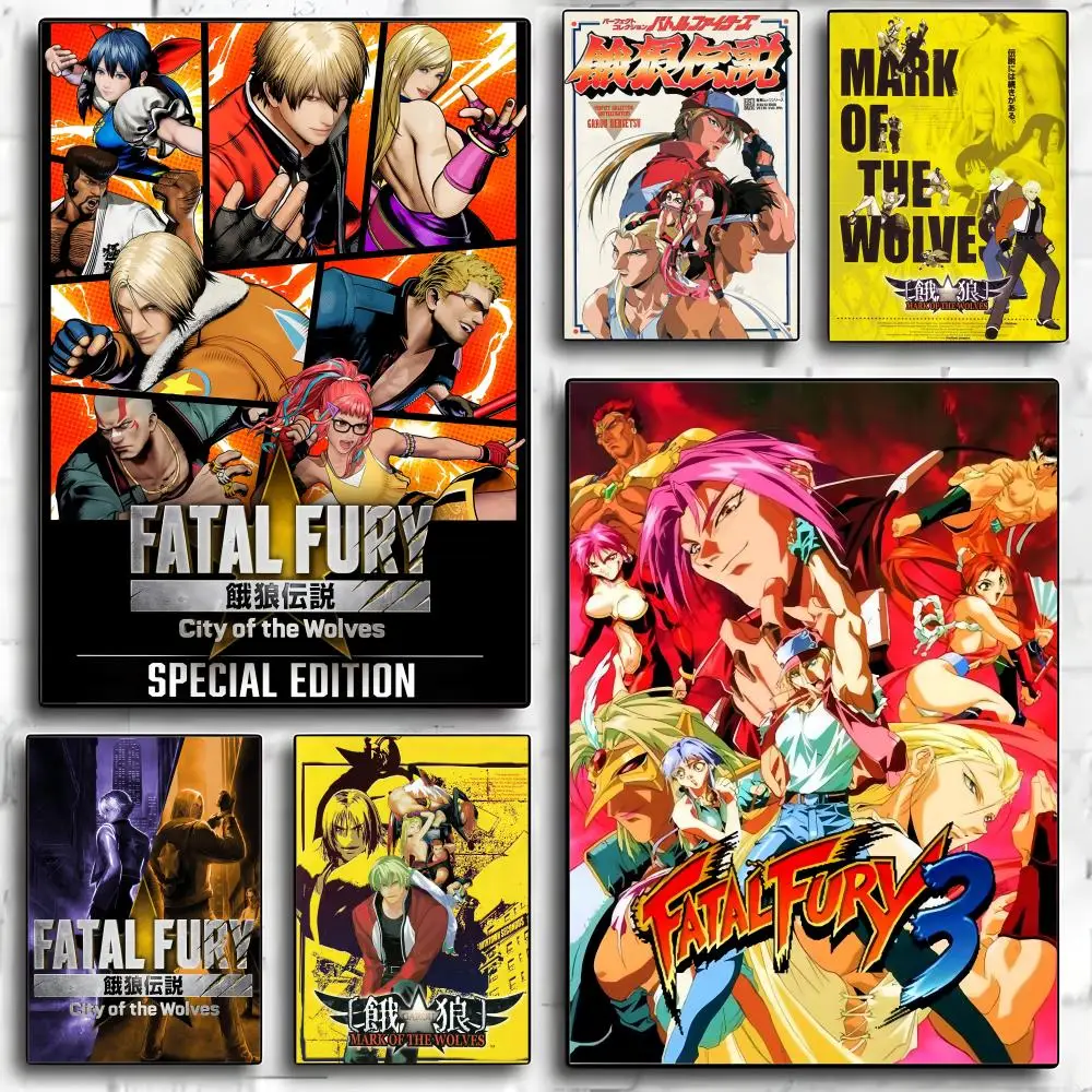 Pôster de Jogo F-Fatal Fury, Arte de Parede Moderna em Papel PP, Adesivo Decorativo Minimalista para Café, Escritório, Bar, Decoração de Parede para Casa, Presente