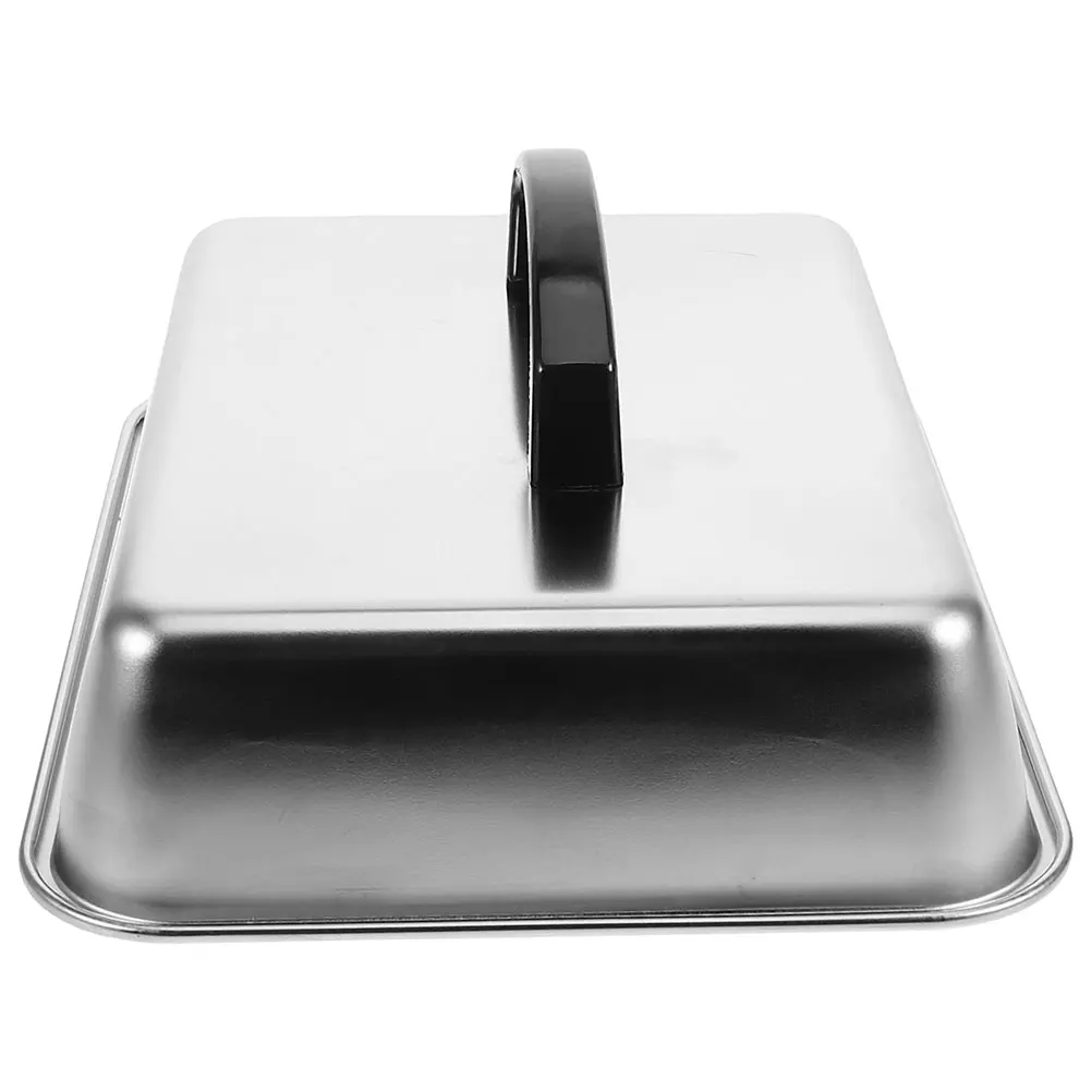 

Stainless Steel Rectangular Basting Cover for BBQ Oil Splatter Protection Cheese Melting Dome Griddle Pan Lid Grill Accessories