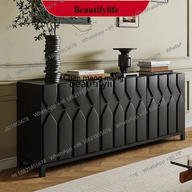 

G153 T Medieval side cabinets, light luxury engraved entrance cabinets, simple living room storage lockers