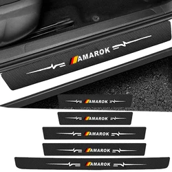 Car Decals Door Sill Trim Sticker for Volkswagen VW Amarok Badge Scuff Scratch Threshold Protective Film Trunk Bumper Strips