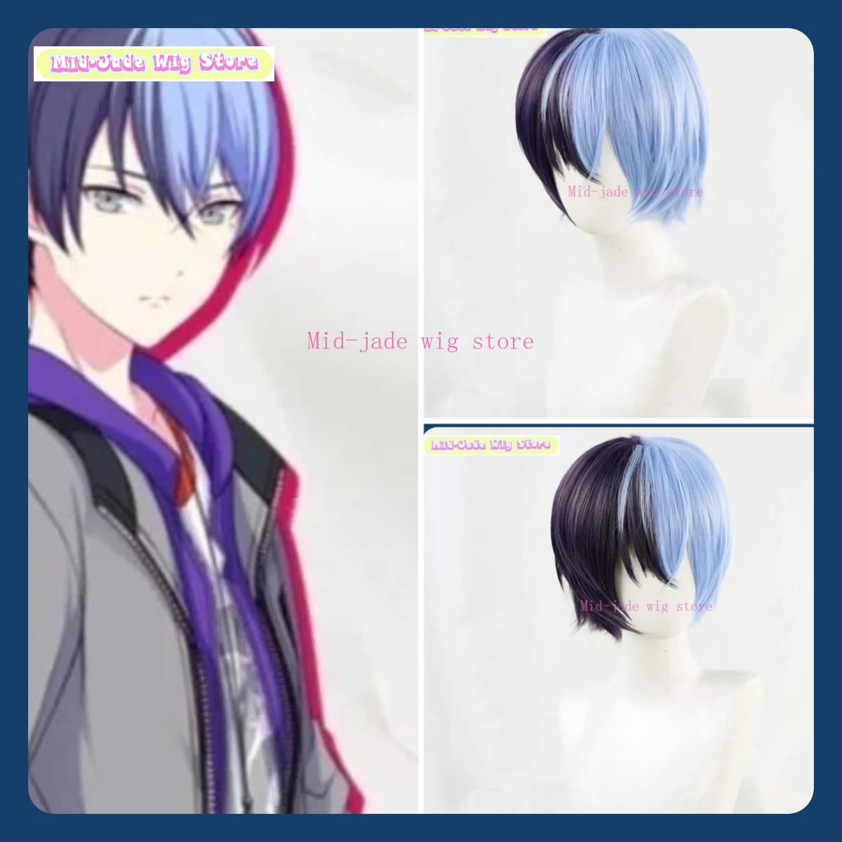 

Sekai Aoyagi Toya Cosplay Wig Anime Game Cosplay Dual Tone Synthetic Short Hair Cosplay Party Costume Headwear Halloween Wig