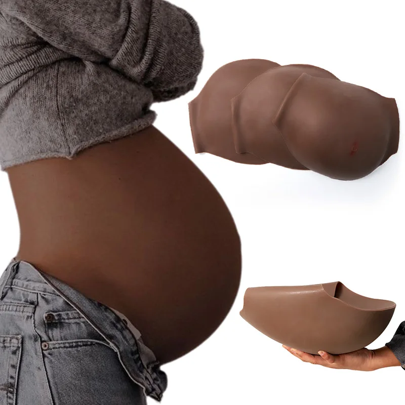 Realistic  3/6/9 Months Fake Boobs Giant Fake Pregnancy Belly Mold Crossdresser Silicone Artificial Belly Fake Pregnant Belly