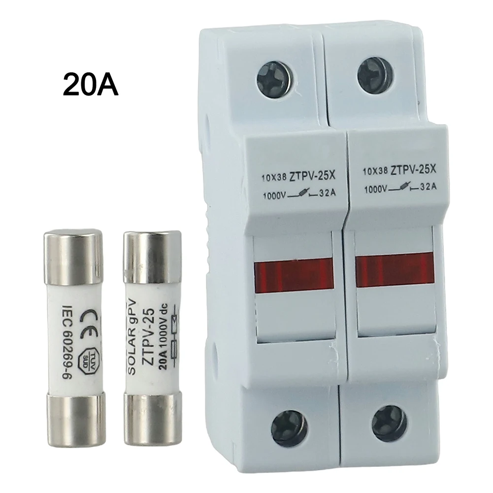 بطارية 2P فيوز حامل 83*74*35 مللي متر DC1000V فيوز 10x38 مللي متر فيوز حجم DIN السكك الحديدية جبل 35 مللي متر قدرة كسر عالية 33kA
