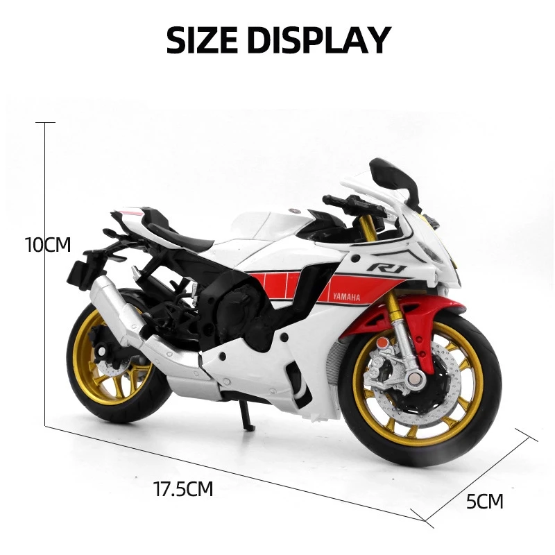 1/12 YAMAHA YZF-R1M 2022 Toy Motorcycle Model RMZ City Diecast Racing Sport Motorbike Miniature Collection Gift For Boy Children