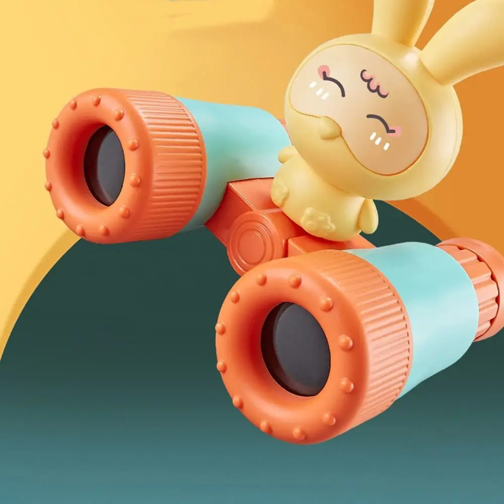 탈착식 어린이 쌍안경 망원경, 호루라기 포함 과학 탐구용 토끼 망원경, 플라스틱 만화 어린이 망원경