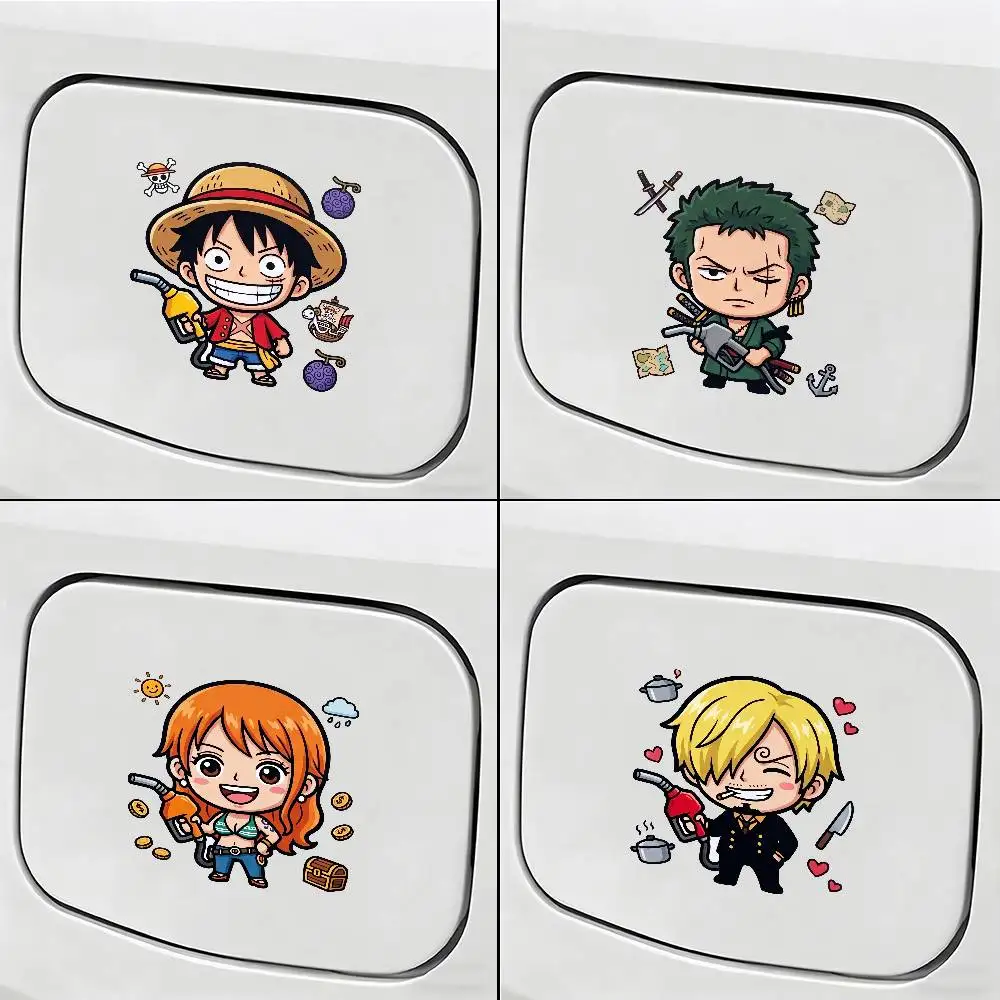 

Наклейка на крышку бензобака автомобиля с изображением персонажей аниме One Piece, водонепроницаемая, декоративная, забавная.