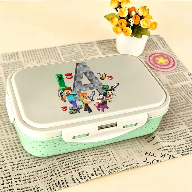 

Minecrafted Boy Girl Lunch Box Anime Portable Bento Boxs Student Hermetic Food Crisper Single Layer Capacity Kids Home Gift