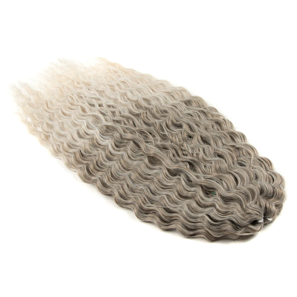 LOVE ME 24inch 300g/3pcs Ariel Water Wave Twist Crochet Hair Synthetic Braid Hair Extensions Ombre Brown Braiding Curl Hair 4