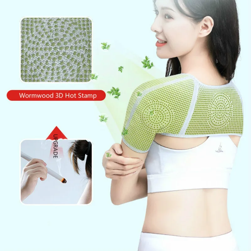 Double Shoulder Support Brace Wormwood Compression Shoulder Belt Strap Shoulder Warmer Protector for Dislocation Arthritis Pain