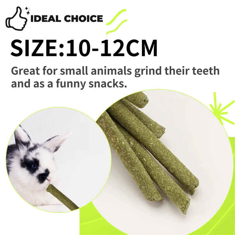 40 PCS Natural Mixed Grass Stick Chinchilla Chew Toys For Guinea Pig  Gerbil Parrot Bunny And Other Small Animals-ABHG