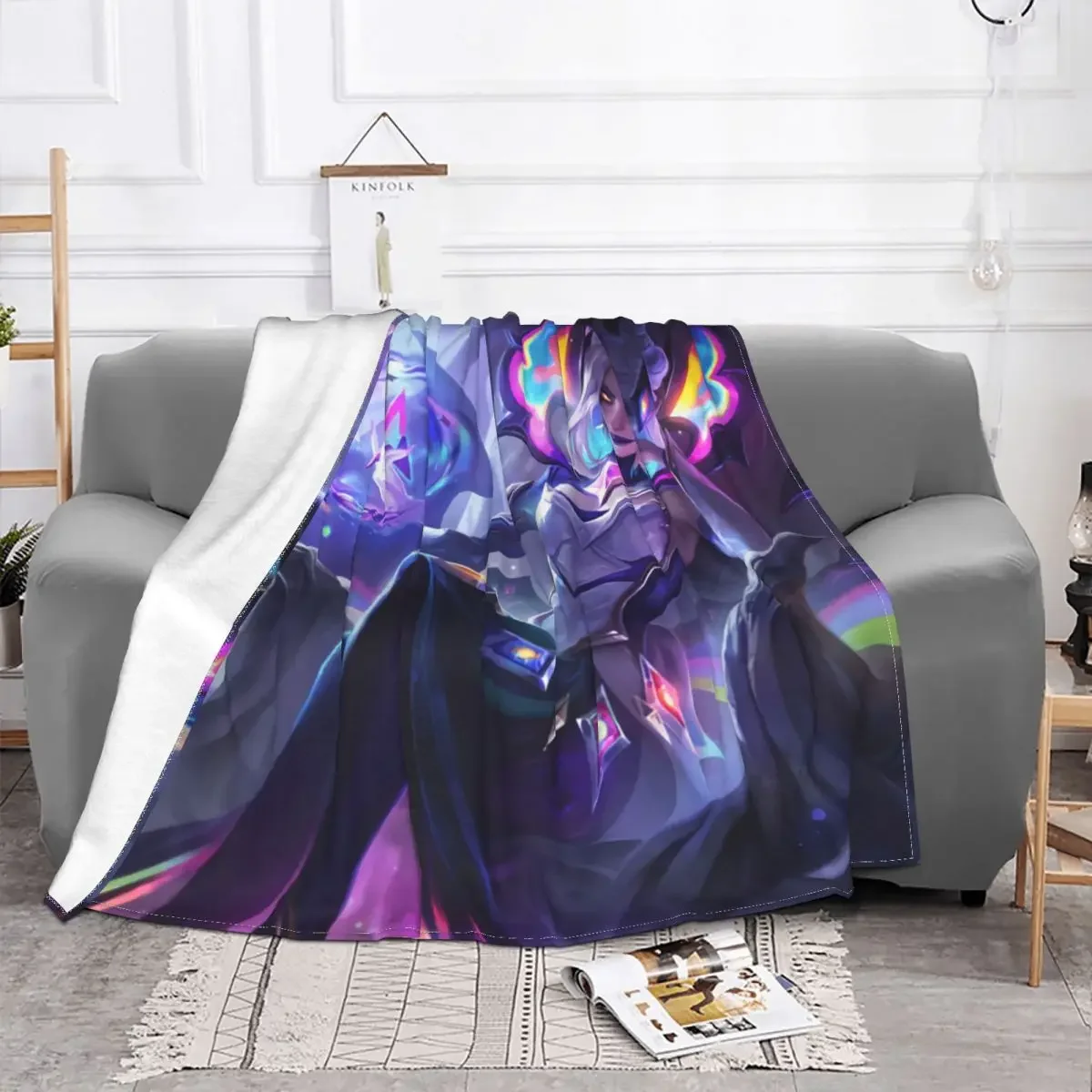 LOL League of Legends Game Star Nemesis Morgana Mkin Splash Art Portable Warm Throw Blankets for Bedding Travel