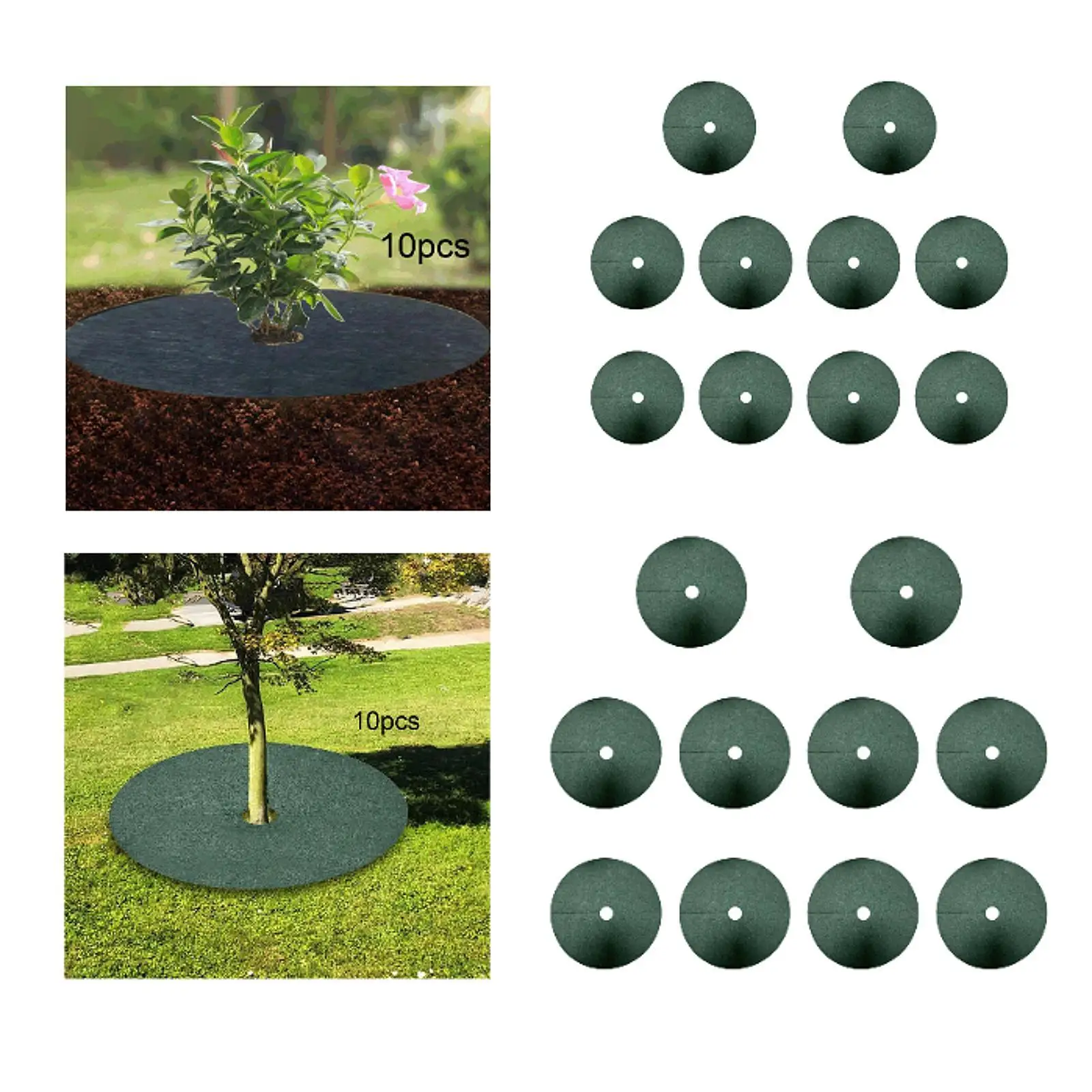 

10Pcs Tree Mulch Rings Moisturizing Degradable Gardening Weed Barrier Fabric