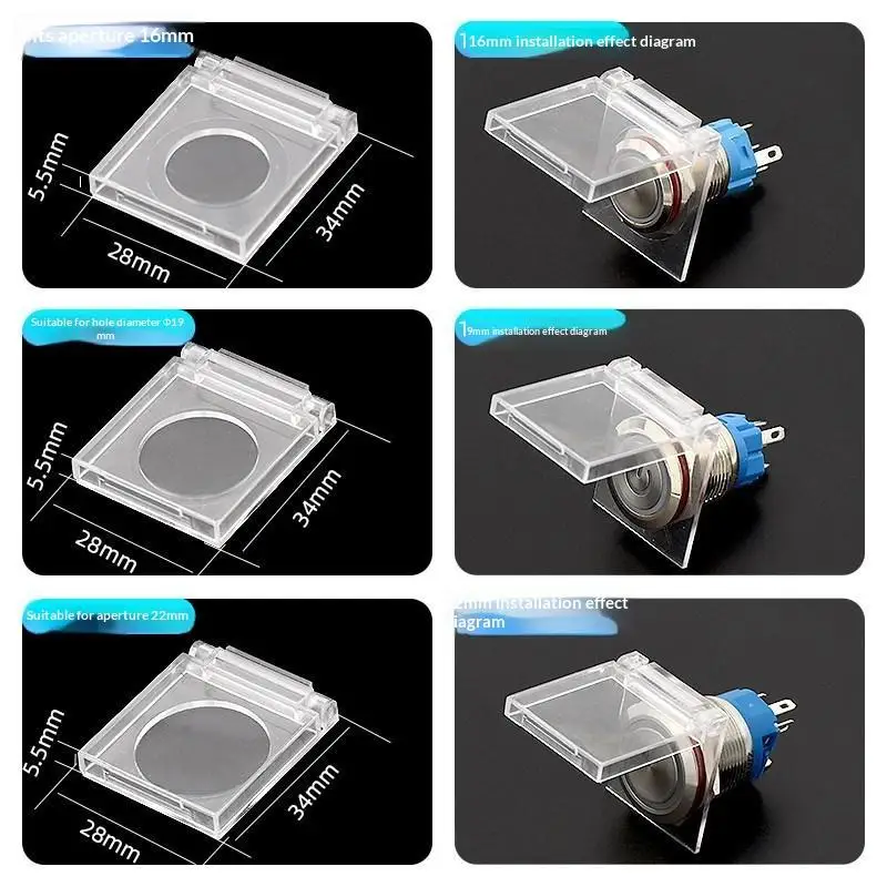 [Power Button Dust Protection Cover Transparent Anti-mistouch Push Button Guard 16/19/22/25mm for Medical Equipment]
