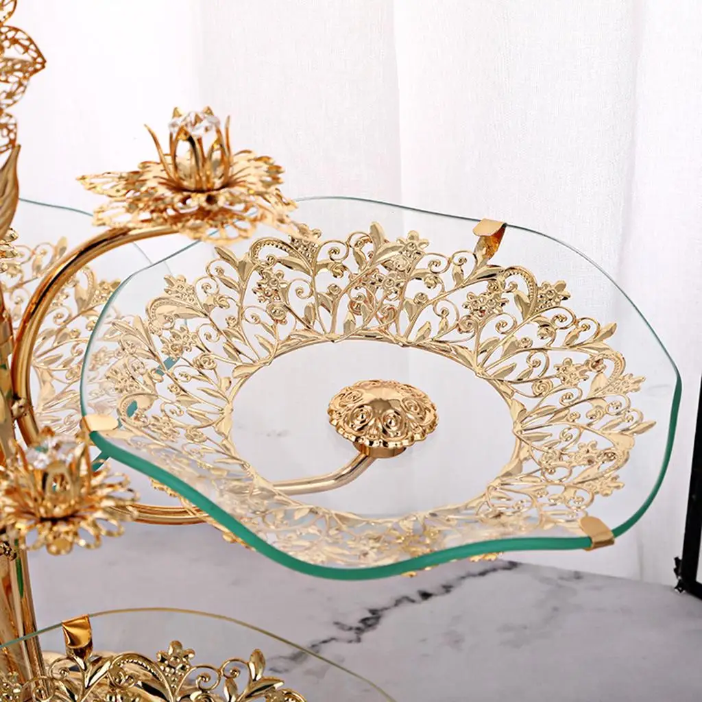 

Glass Fruit Tray Candy Serving Tray Holder Dessert Plate Platter Stand for