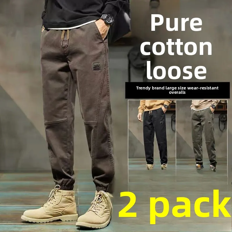 

Мужские рабочие брюки Harlan Sle, осенне-зимние, новые, свободного кроя, больших размеров, модные, брендовые, износостойкие, карго-брюки, молодежные, Vitali Sle