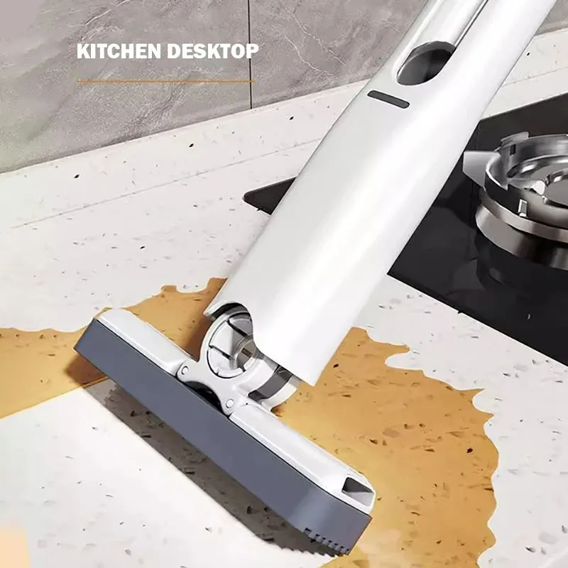 

Mini Mop Self Squeeze Mop Powerful Folding Household Clean Tools No Hand Wash Strong Absorbent Mop for Bathroom Kitchen Desktop