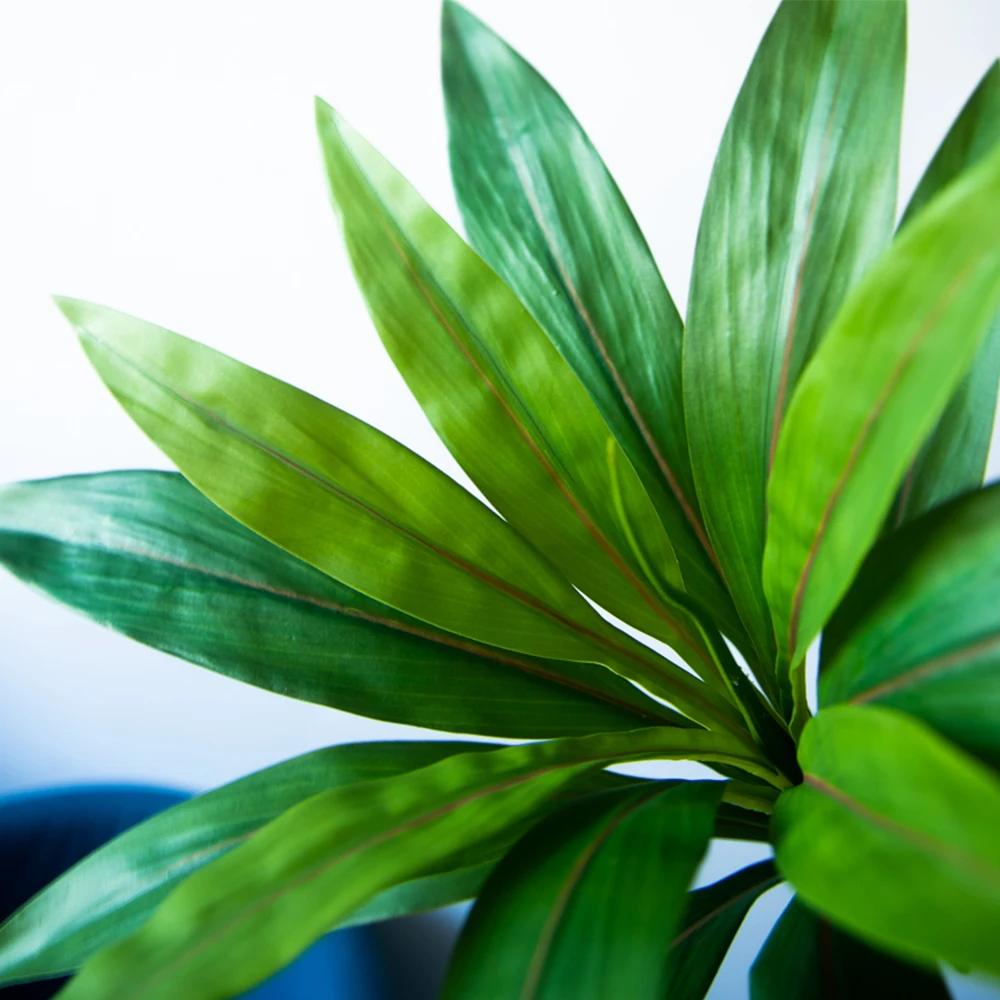 45cm 17 잎 인공 Dracaena 나무 가짜 열대 야자 식물 플라스틱 관목 식물 Cycas 나무 지점 홈 정원 장식