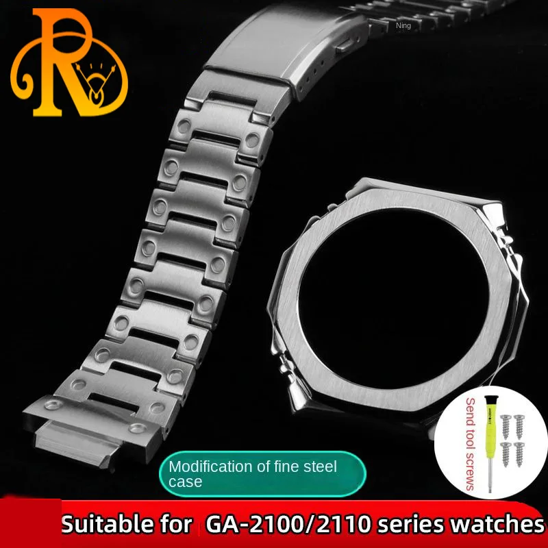 

GA2100 GA2110 Set Metal Strap Case For Casio GA-2100 GA-2110 Personalized Refitted Stainless Steel Watchband Bezel wristband