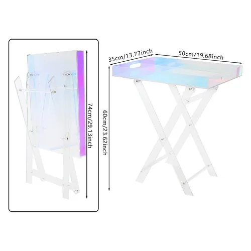 طاولات المقهى، طاولة جانبية قابلة للطي من الأكريليك الملون، طاولة نهاية حديثة محمولة لغرفة المعيشة وغرفة النوم #2