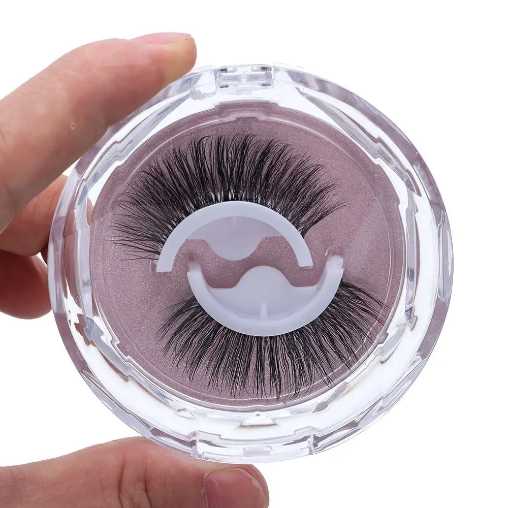 1 Pair 3D Mink Reusable Self-adhesive False Eyelashes Natural Curly Thick Wispy Fake Eyelashes Women Makeup Eye Extension Tools