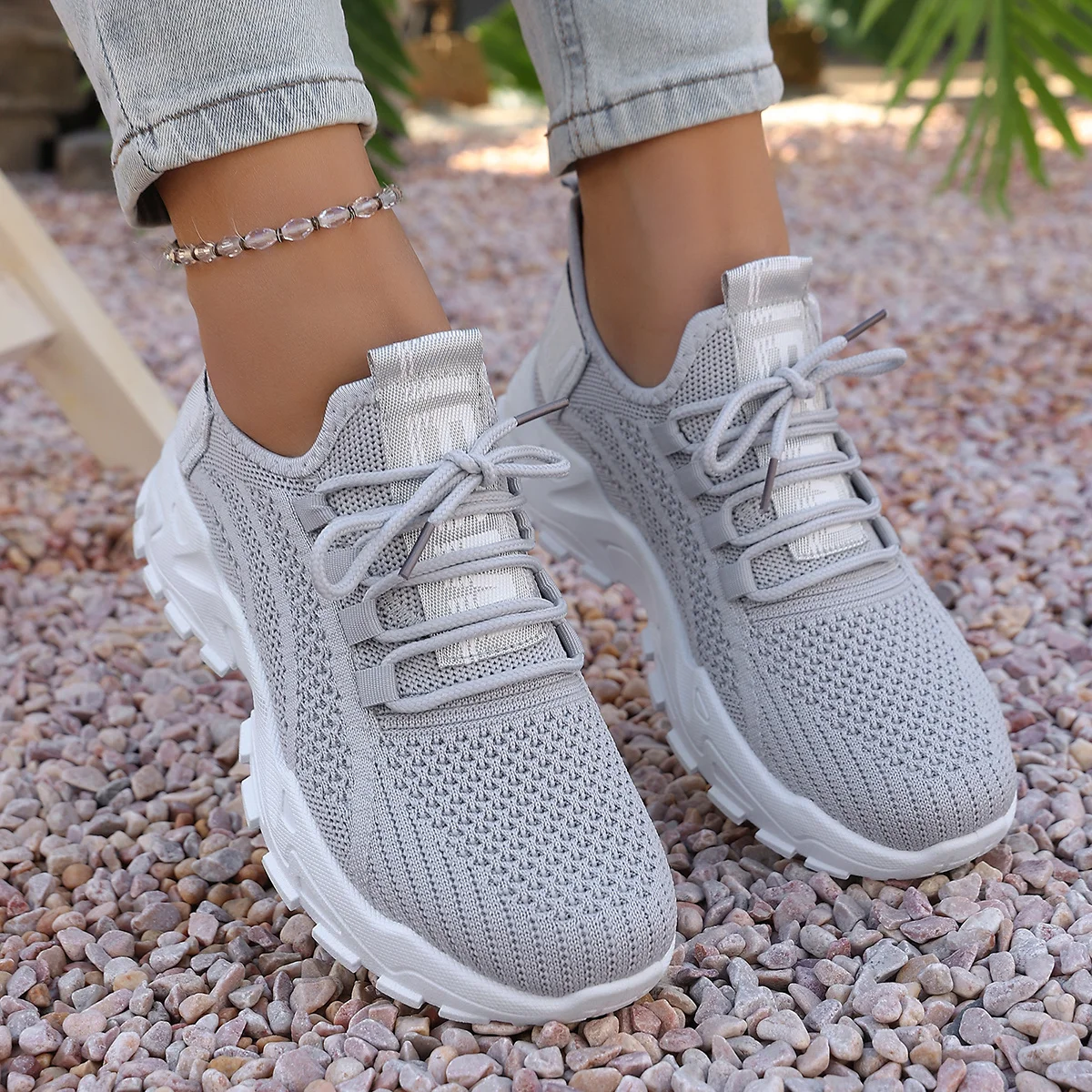 Zapatillas sin cordones de primavera/verano para mujer, parte superior transpirable, suela ligera y flexible para ocasiones informales diarias