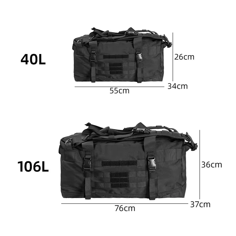 106L 40L Luggage Duffel Bag Camping Backpack Tactical Large Bag Men's Hiking Mountaineering Trip Utility Gym Weekend Travel Bag image 6