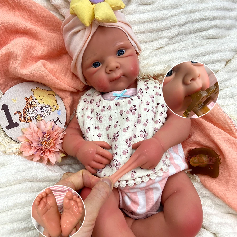 

Кукла реборн ручной работы из силикона, 50 см, с открывающимся ртом, гибкими конечностями, реалистичной текстурой и деталями, для подарка