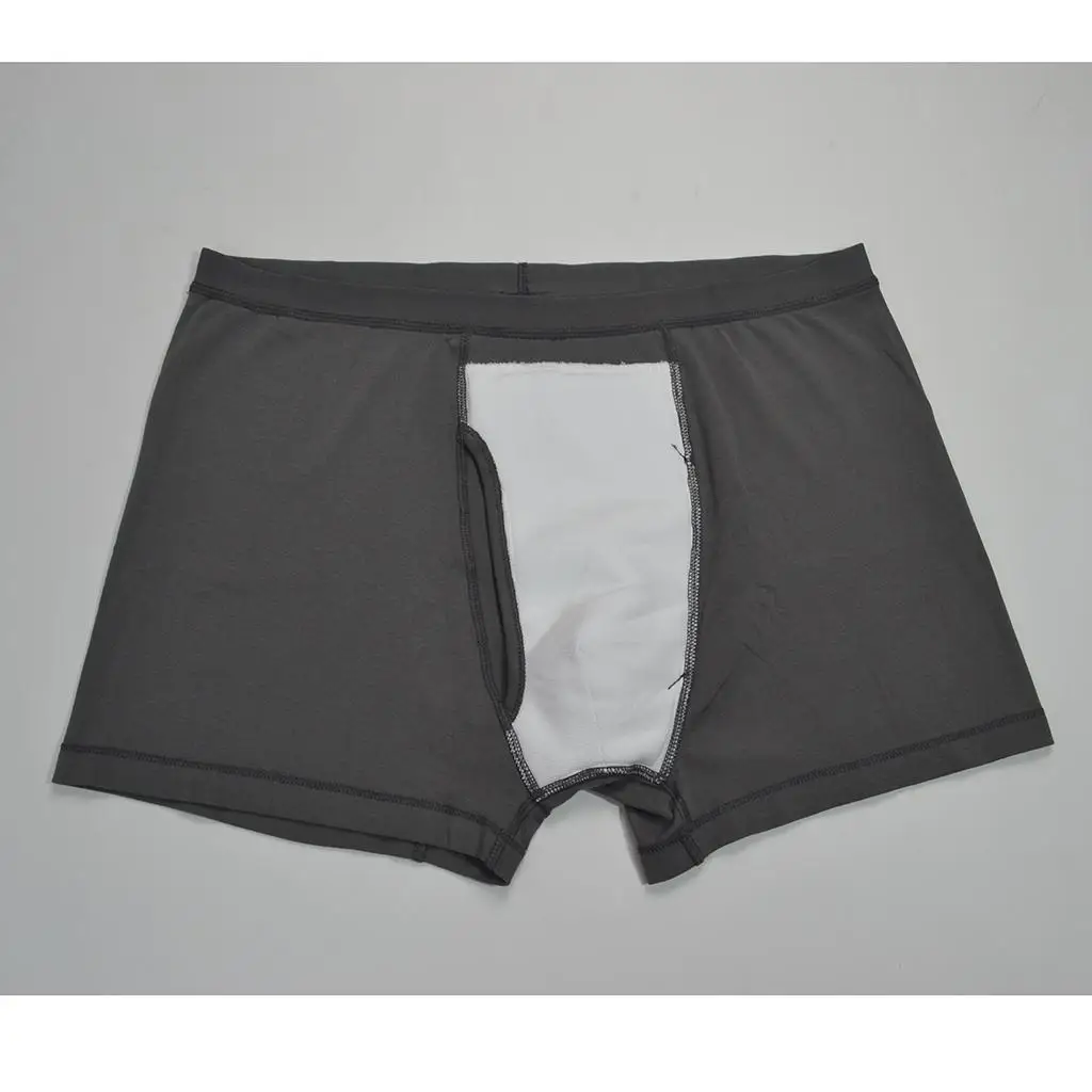 Men’s XL Incontinence Boxer Organic Cotton Reusable Underwear Pant for Fracture Elderly Patient Nursing Care