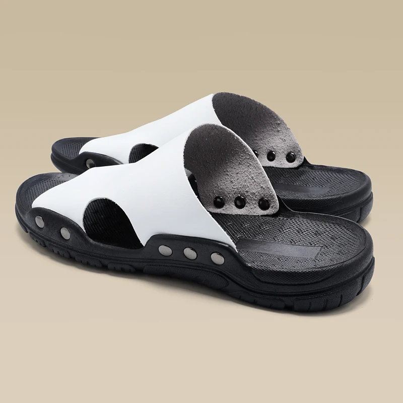 

Men's Sandals Fashion Men's Flat Shoes Anti Slip Beach Sandals Summer Trendy Indoor Outdoor Dual Use Men's Slippers Slides Men
