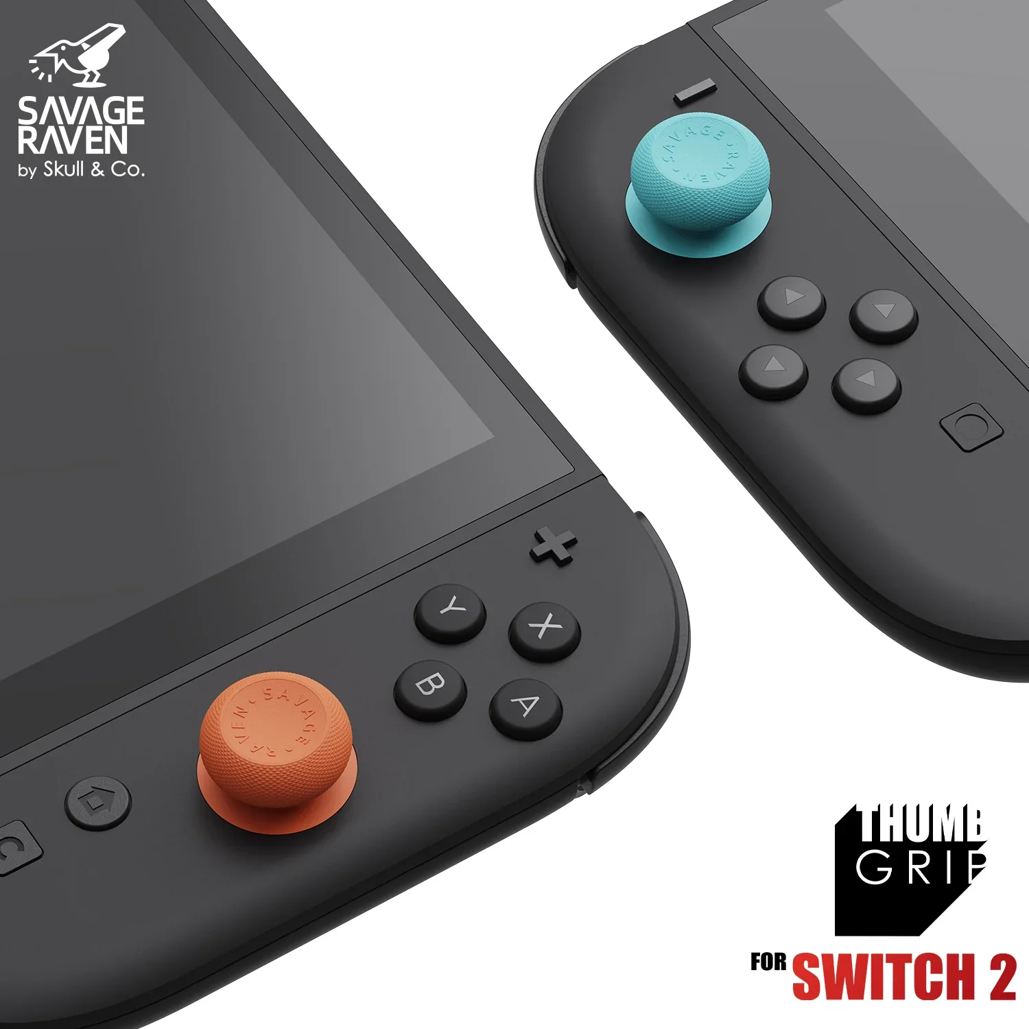 Savage Raven by Skull & Co. JoyCon Thumb Grip Set for Nintendo Switch 2 Joystick Cap Thumbstick Cover for NS2 (6PCS/PACK)