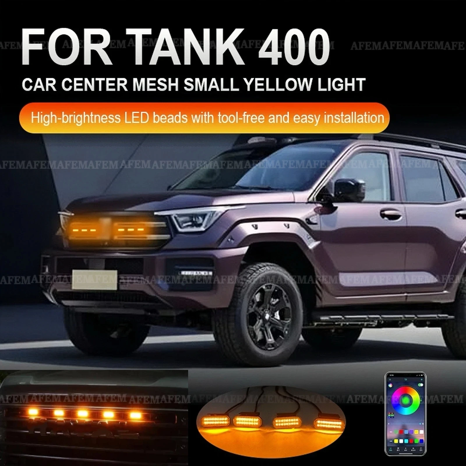 FOR TANK 400 Front Grille Lights Running Warning Light Vehicle Specific Warning Daytime Running LED Grille