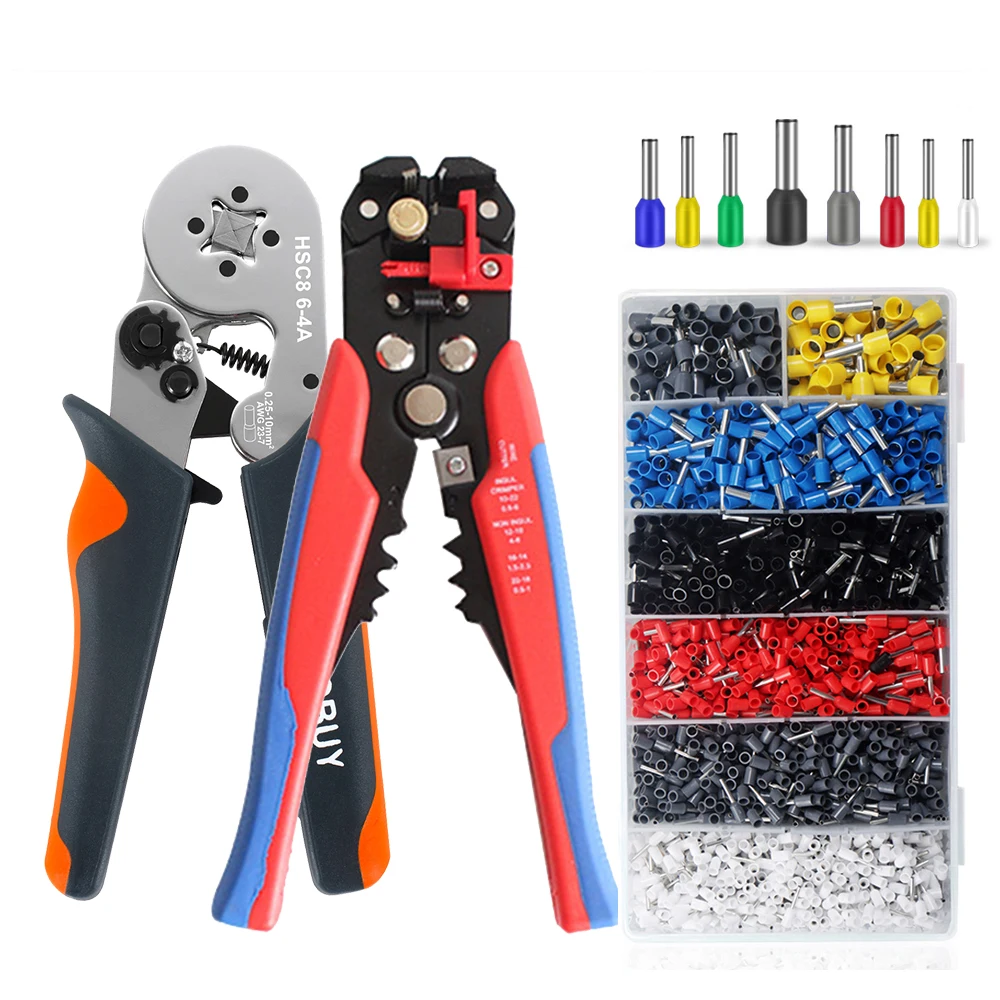 Crimper Cable Cutter Adjustable Automatic Wire Stripper Multifunctional Stripping Crimping Pliers Terminal Hand Tool