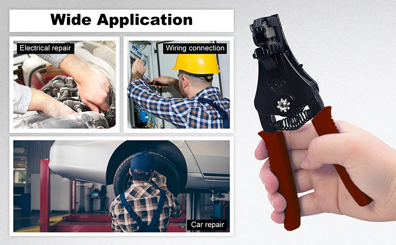 WEELEE Automatischer Abisolierer, robustes Präzisions-Abisolierwerkzeug für 8–18 AWG solide und gesträhte elektrische Leitungen – Detail 7