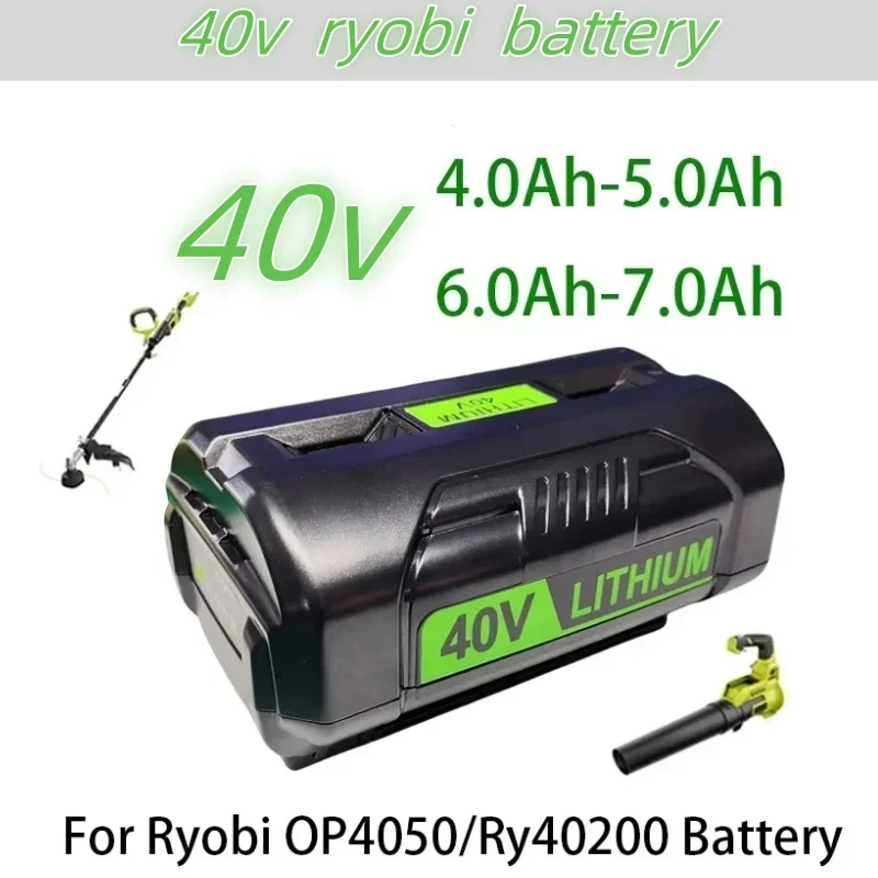 

Powertoolbattery 40V 4.0Ah/5.0Ah/6.0Ah/7.0Ah Li-ion rechargeable battery for Ryobi op4050 op40401 ry40200 op4050a ry40400 ry4050