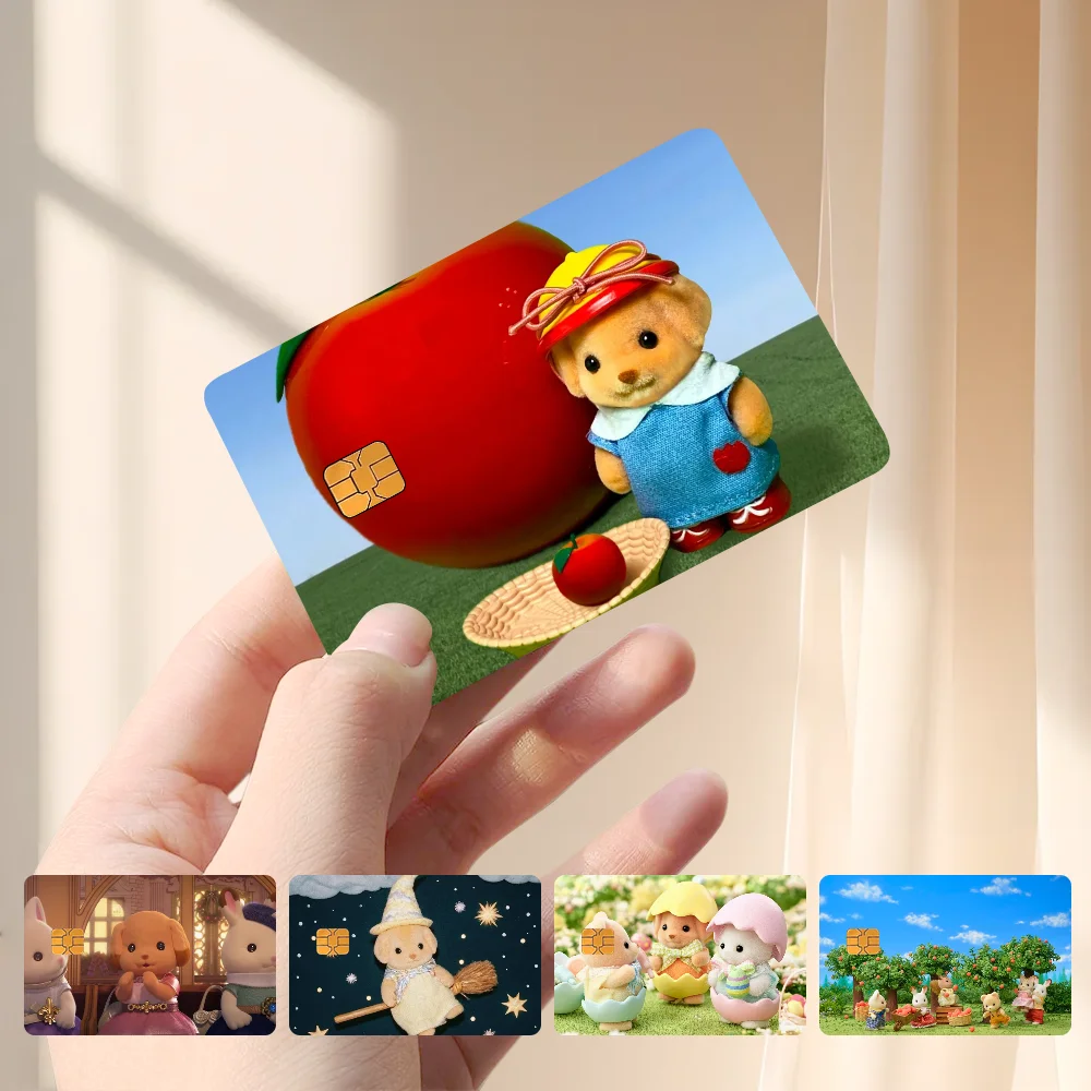 S-Sylvanian Families Card Stickers Credit Card Protector Stickers Resist Scratches And Abrasions
