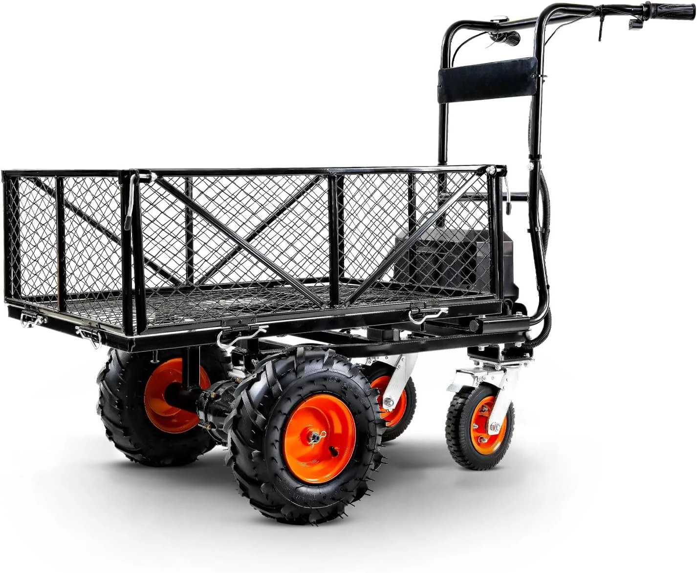 Utility Service Cart Power Wagon Kruiwagen Elektrisch 48V DC Li-Ion Aangedreven 660Lbs Belasting en 1000Lbs+ Draagvermogen