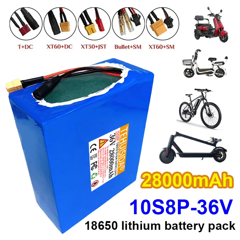 

New 36V 28Ah 18650 10S8P Class A Lithium Battery Pack, 1000W High Power Built-in BMS, Suitable for Various Energy Storage Backup