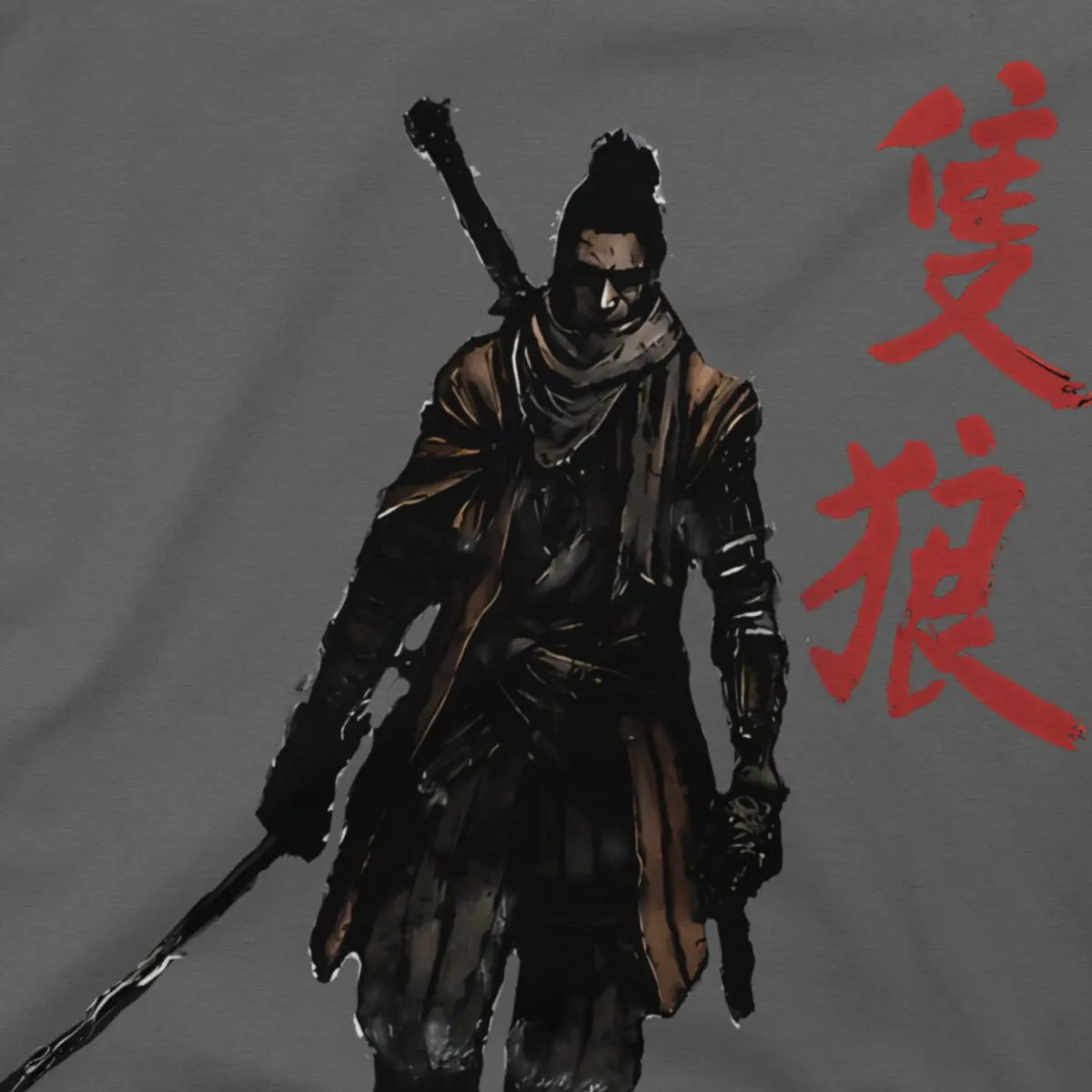 Fashion One Armed Wolf T-Shirt Men Crewneck Cotton T Shirt Sekiro Shadows Die Twice Short Sleeve Tees Summer Clothes