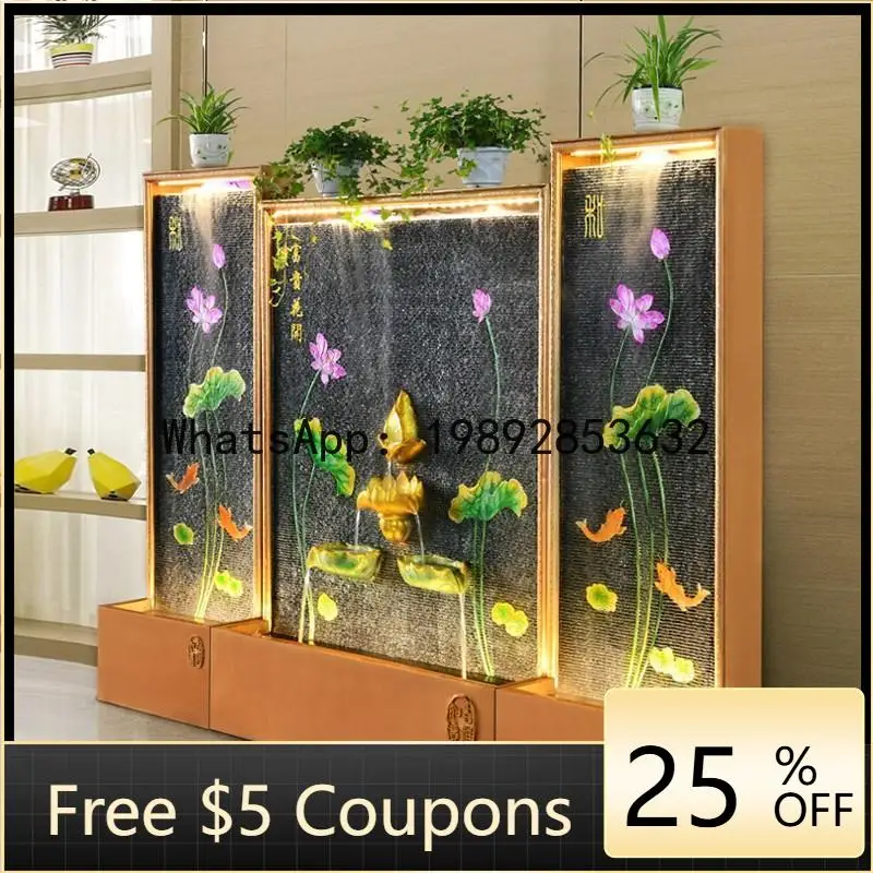 LYY   Water Curtain Wall Rockery Water Flow Fountain Landscape Home Office Living Room Wealth-Attracting Humidifier Ornament