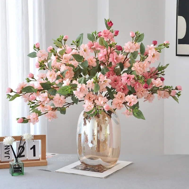 47CM Artificial Camellia Flower Living Room Home Decoration Wedding Guide Hand-held Bouquet Photography Prop Silk Flower 