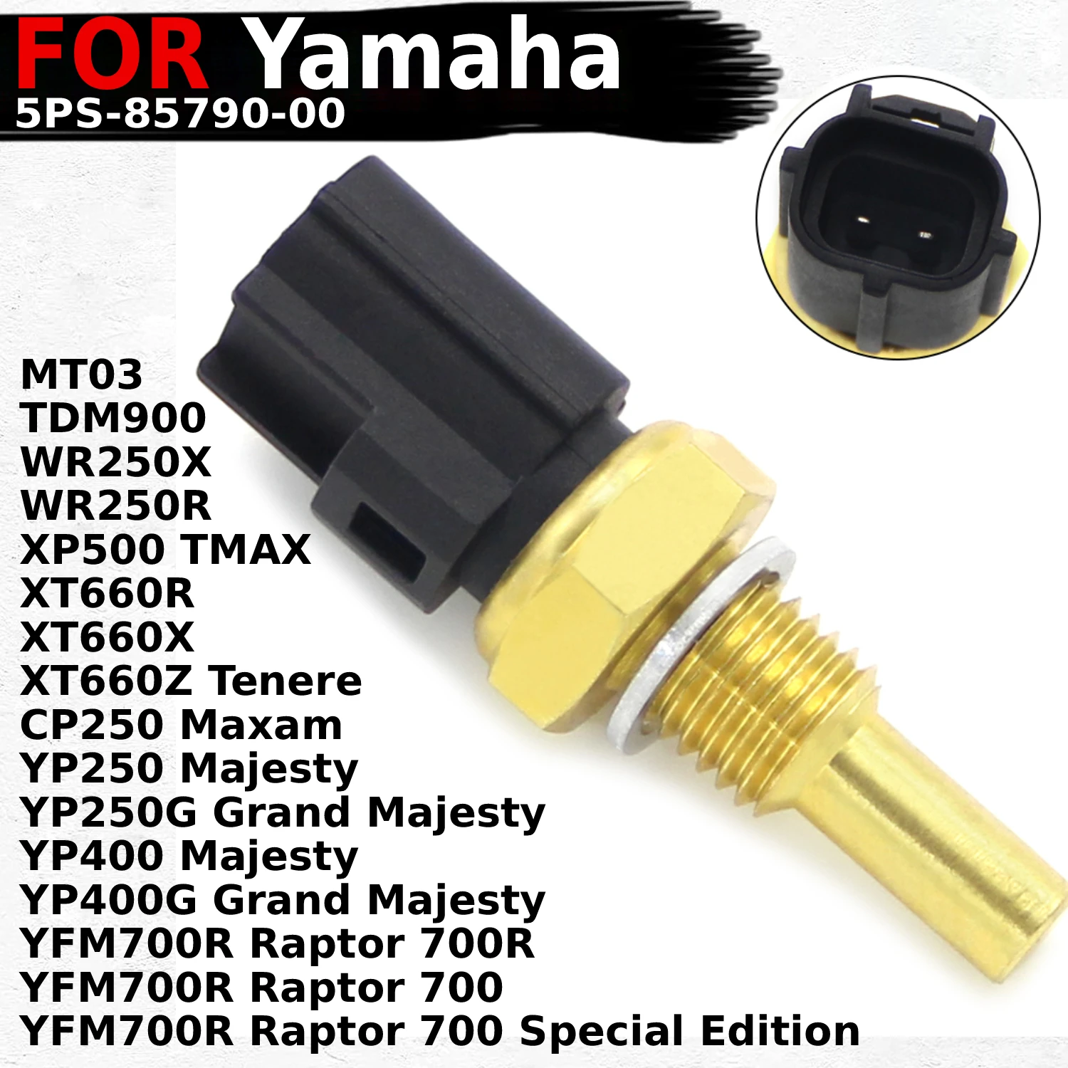 Motorcycle Coolant Radiator Temperature Sensor For Yamaha YFM700R Raptor 700R 2010 2011-2014 700 Special Edition    8CC-85790-01