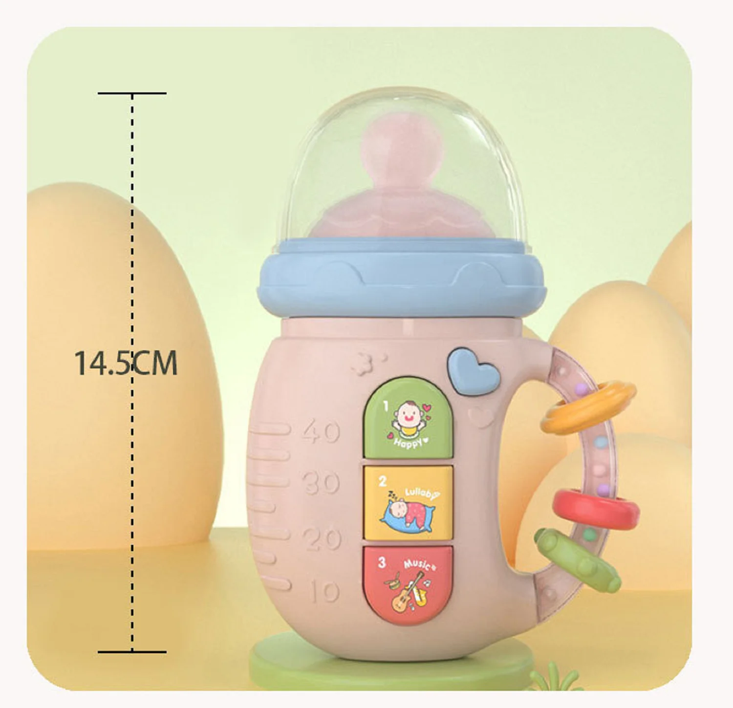 Baby 18M+Cute Bottle Illuminates Music Baby Ringing Soothing Toy Early Learning Education Toy Girl Baby Boy Birthday Gift Toy