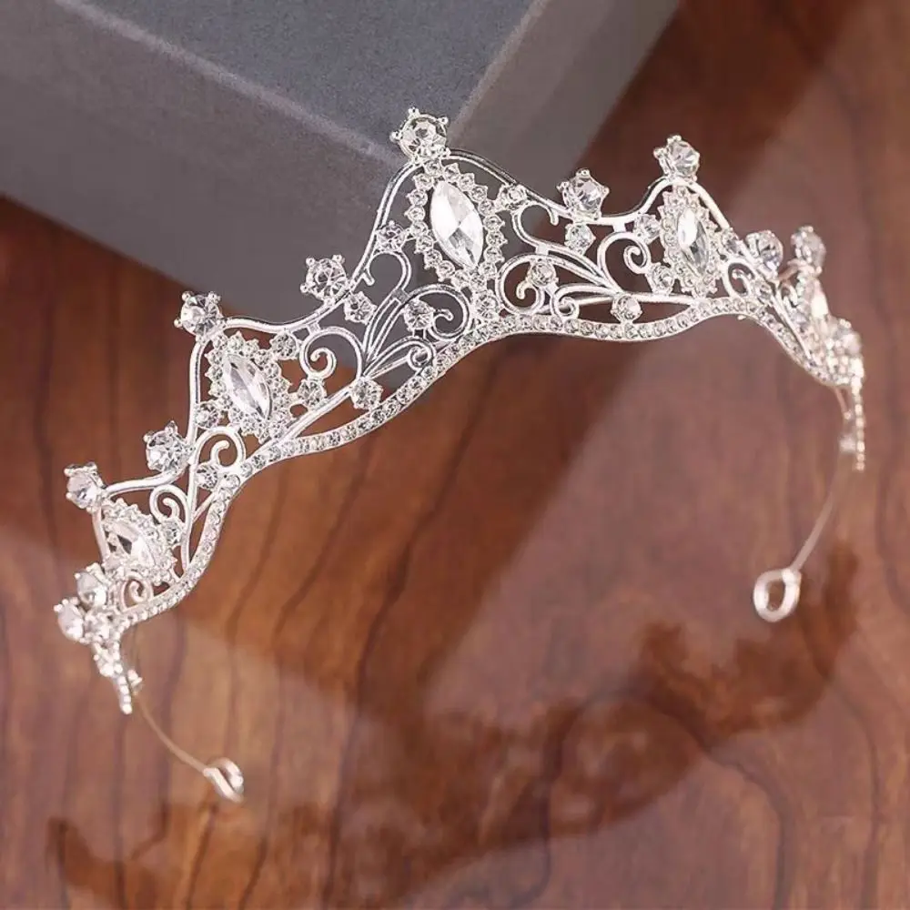 Bar Mitzvah Crown Retro Crown Rhinestone Korean Style Metal Princess Crowns Hair Hoop Alloy Bride Tiaras Hair Ornaments